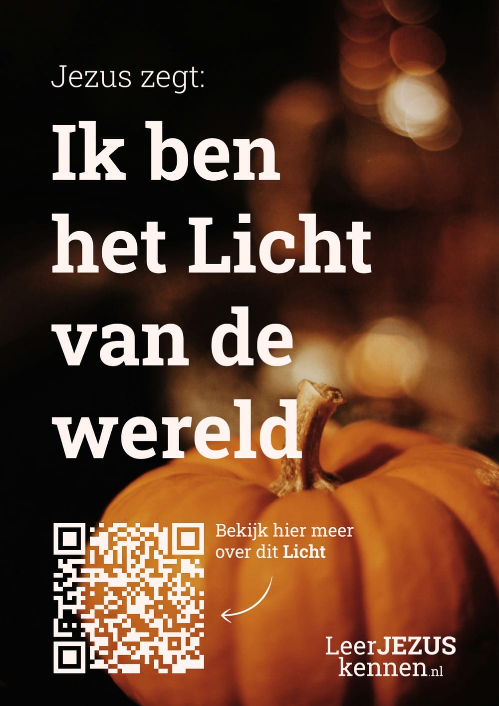 De poster: Jezus zegt: Ik ben het Licht van de wereld